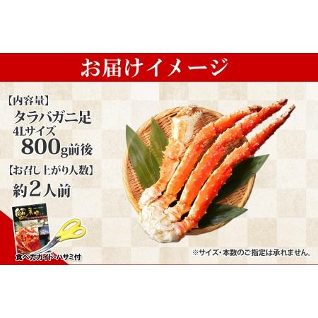 ふるさと納税 1703. ボイルタラバガニ足 800g 食べ方ガイド・専用ハサミ付 カニ かに 蟹 海鮮 4L 送料無料 北海道 弟子屈町 北海道弟子屈町