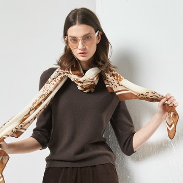 CLL巧玲瓏 簡約素色七分袖針織上衣(深咖色) 5208321