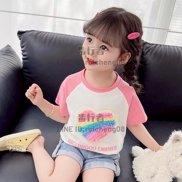 女童短袖t恤夏裝女寶寶白色純棉夏季韓范兒童裝上衣夏款T【步行者戶外生活館】