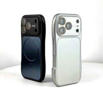 iphone17/16pro手機殼銀色小蠻腰磁吸蘋果17promax防摔鏡頭膜新款15膚感全包14保護套13情侶小衆17