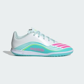 Adidas 愛迪達 F50 Messi Club IN J JQ0948 大童 足球鞋 白綠 室內場地