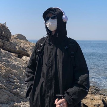 日系cityboy沖鋒衣外套男春秋2024新款連帽工裝夾克戶外運動上衣