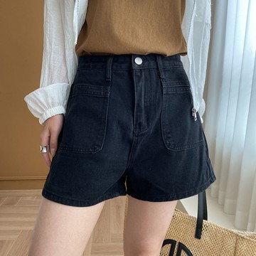 【巴黎精品】現貨+預購 高腰牛仔褲短褲大尺碼寬褲連衣裙A字裙休閒大碼女裝-水洗牛仔熱褲女褲子3色a1ga48