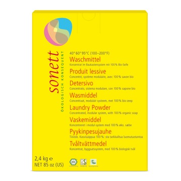 德國 Sonett 律動天然清潔 濃縮洗衣粉 2.4kg 洗衣 洗衣粉 洗滌 清潔 濃縮【心心哈德】現貨 全館499超取免運｜全場下殺★滿額再享折扣