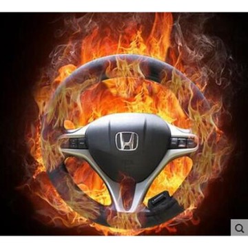 廠家批發汽車電熱方向盤套加熱方向盤套麂皮絨加熱方向盤套38CM