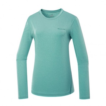 【【蘋果戶外】】山林 52P06 62 碧綠 女 羊毛保暖圓領上衣 抗UV 四彈吸濕透氣抑菌消臭 秋冬 Mountneer