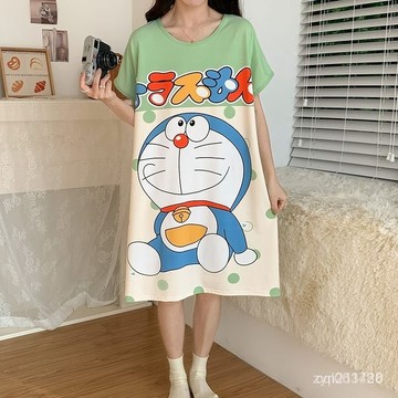 睡裙 家居服 可愛睡裙 女生睡衣 大尺碼睡衣 日系睡衣 短袖睡裙 睡衣女 韓國家居服 夏季睡衣 居家服 睡衣 連身睡裙