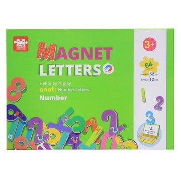 Ariati 磁性字母數字拼圖玩具，64塊，3歲以上兒童適用  1組  磁性拼圖書