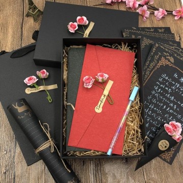 燙金信封  小清新信封信紙情書禮品盒生日禮物盒精美韓版簡約創意禮盒包裝盒  瑪麗蘇