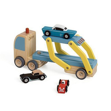classic world 客來喜經典木玩 快樂小車搬運工/Car Transporter Truck(附3台小車)