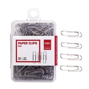 得力Deli迴紋針/E0025/29mm/100支/塑盒