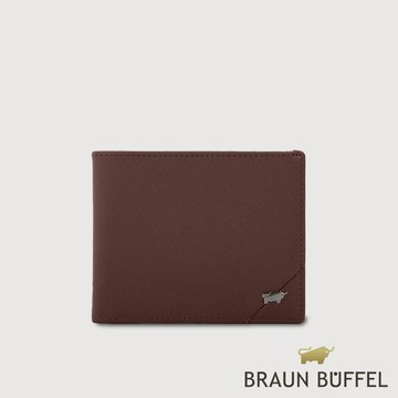 【BRAUN BUFFEL 德國小金牛】台灣總代理 加利恩-A 4卡零錢袋皮夾-培土棕/BF561-315-POS