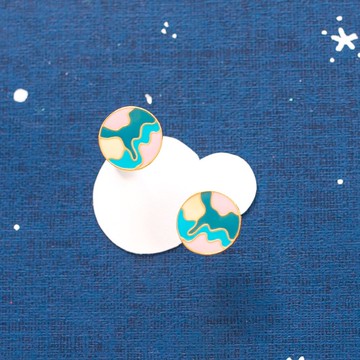 彩色地球  手作耳環