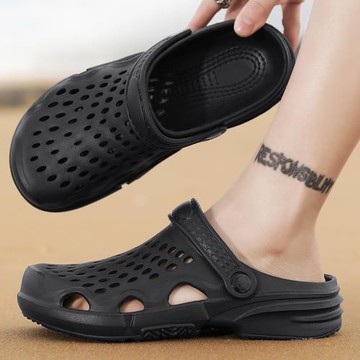 夏季防滑包頭戶外運動休閑洞洞鞋