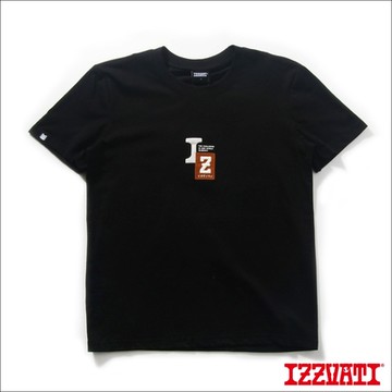 IZZVATI-Z字貼布繡短T-黑