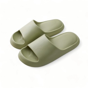 【iFoot】超厚底軟軟麵包拖鞋-淺綠 IF8103