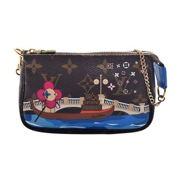 LV  M68489 限量Vivienne吉祥物威尼斯乘坐貢多拉印花圖案拉鍊迷你手提包