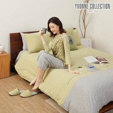 YVONNE 以旺傢飾 招財貓 加大被套+枕套組-抹茶綠