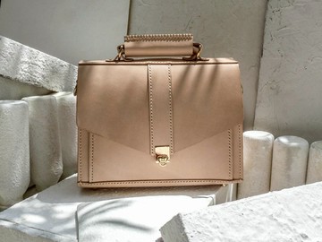 不撞包本色植鞣革全真皮小型公事包