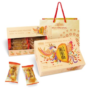 惠香 臺灣造型金饌鳳凰酥禮盒350g ( 10顆入 / 附提袋 )