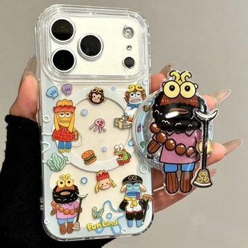 搞怪西遊記人魚沙僧磁吸支架iPhone17pro手機殼16/15/14蘋果13/12
