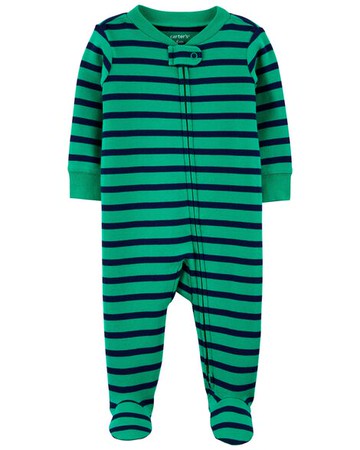 Baby Striped 2-Way Zip Cotton Sleep & Play