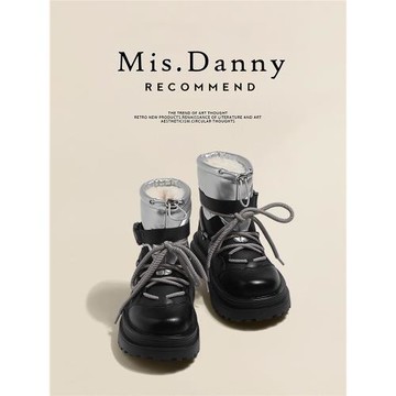 與愛私奔防水防滑雪地靴女2025新款厚底短靴加絨女鞋加厚大棉鞋冬