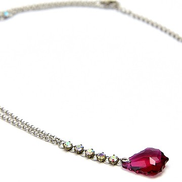 Bear & Color著色【桃色星鑽】Ｙ字項鍊