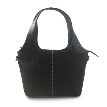 Sika真皮荔枝紋兩用購物包(小)-質感黑 L6166C-03