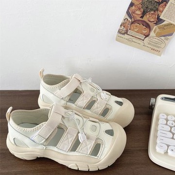 喜叔 小眾丑萌運動涼鞋女ins潮夏季2025新款鏤空透氣老爹鞋休閑鞋