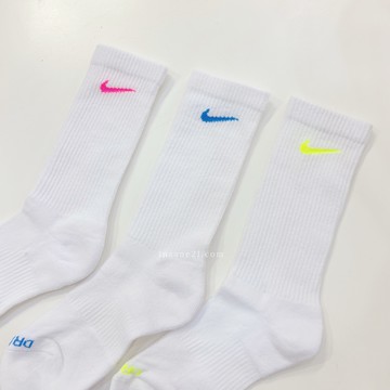 NIKE EVERYDAY PLUS 螢光勾長襪 SOCKS SOCK 粉/黃/藍 舒適 透氣 訓練襪 三雙一組 SX6888-938