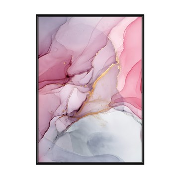 蘊涵II 粉色抽象藝術掛畫  59.4 x 42cm  黑色