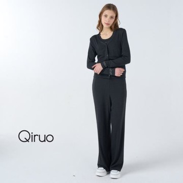 【Qiruo 奇若】秋冬專櫃灰色三件式休閒裝6241G外套+背心+長褲