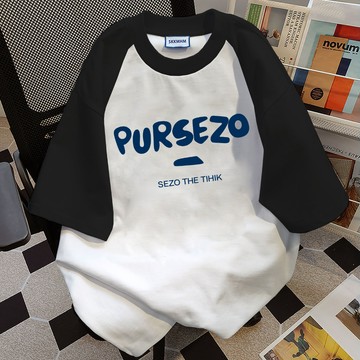 【Veee】100%純棉 美式上衣oversize 拼接上衣 寬鬆T恤  正韓顯瘦寬鬆上衣  ins風衣服 休閒上衣