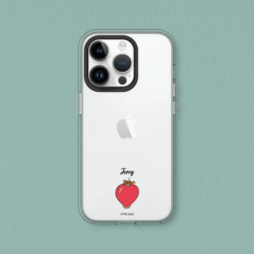RHINOSHIELD iPhone 15/Plus/Pro/MaxClear 抗黃化透明防摔手機殼｜湯姆貓與傑利鼠-貼紙-愛心傑利鼠