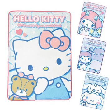小禮堂 Sanrio 三麗鷗 涼感薄毯 100x140cm (好友款) Kitty 大耳狗 酷洛米