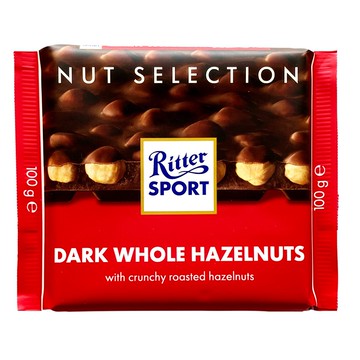 《Ritter Sport》力特律動可可製品(黑可可榛果)100g