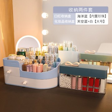 化妝品收納盒梳妝臺桌面首飾收納架網紅護膚品小盒子口紅置物架子