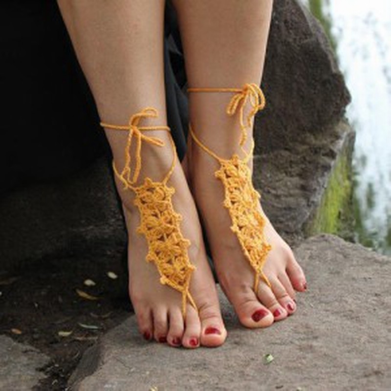 ナスターシャムベアフットサンダル ペア販売 アンクレット 手作り ハンドメイド 素足 裸足 コットン 綿 手編み 刺繍 レース 裸足 素足 足 通販 Lineポイント最大1 0 Get Lineショッピング