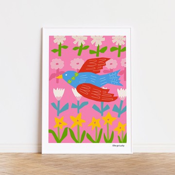 藝術印刷品/幸運雀/插畫海報A3,A2