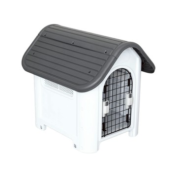 TRENY 美規塑膠狗籠（門）中型灰色_廠商直送