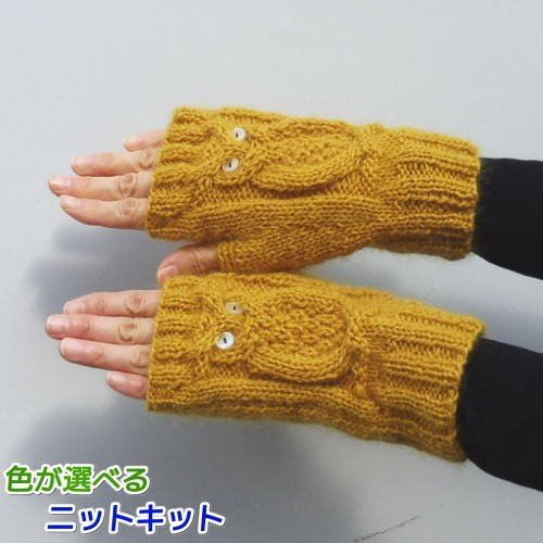 ドミナノームで編むフクロウの指なし手袋 手編みキット ダイヤモンド毛糸 人気キット 動物 編みものキット 無料編み図 通販 Lineポイント最大0 5 Get Lineショッピング