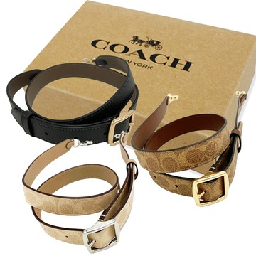 【COACH】經典LOGO斜背帶/斜揹帶附原廠禮盒(多色供選)