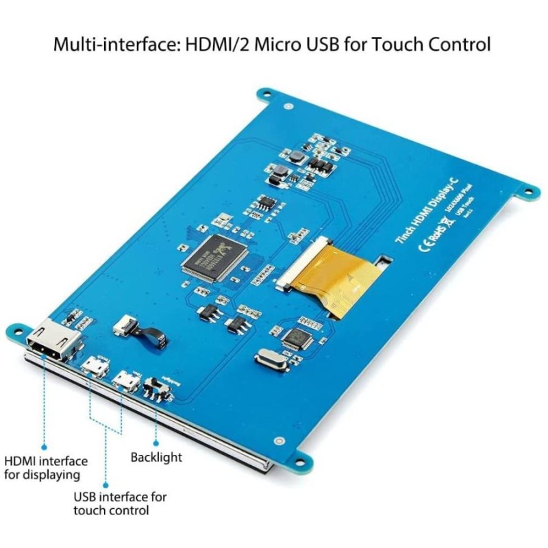 ELECROW 7インチ モバイルモニター Raspberry Pi 用 モバイル