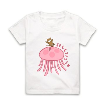 字母J-JELLYFISH短袖T恤-白