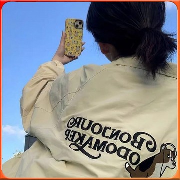 🥇台灣出貨🥇 春鞦季新款立領工裝夾剋小個子日係複古寬鬆百搭刺繡棒球外套 ✨️滿額免運✨️147-12-B
