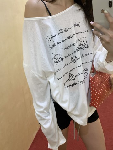 【限時79折】傻萌狗狗圓領薄長袖T恤-81058