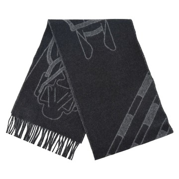 [平輸版]Hermes Tete-a-Tete Equestre 170x25 羊絨圍巾(炭灰)/真品平輸