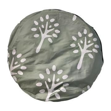 OUTSY 秒開免搭建雙人野餐沙灘帳篷 綠白小樹 塗銀抗紫外線 UPF50+ 150T聚酯纖維  155 x 138 x 106cm