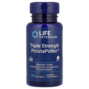 Life Extension, 三倍效力 ProstaPollen™，30 粒軟膠囊（每粒軟膠囊 378 毫克）
